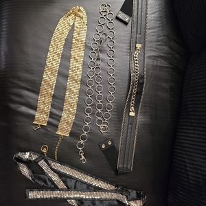 Belts lot, gold & silver